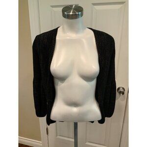 Elie Tahari Black & Brown Open Front Knit Cardigan, Size XS (US)